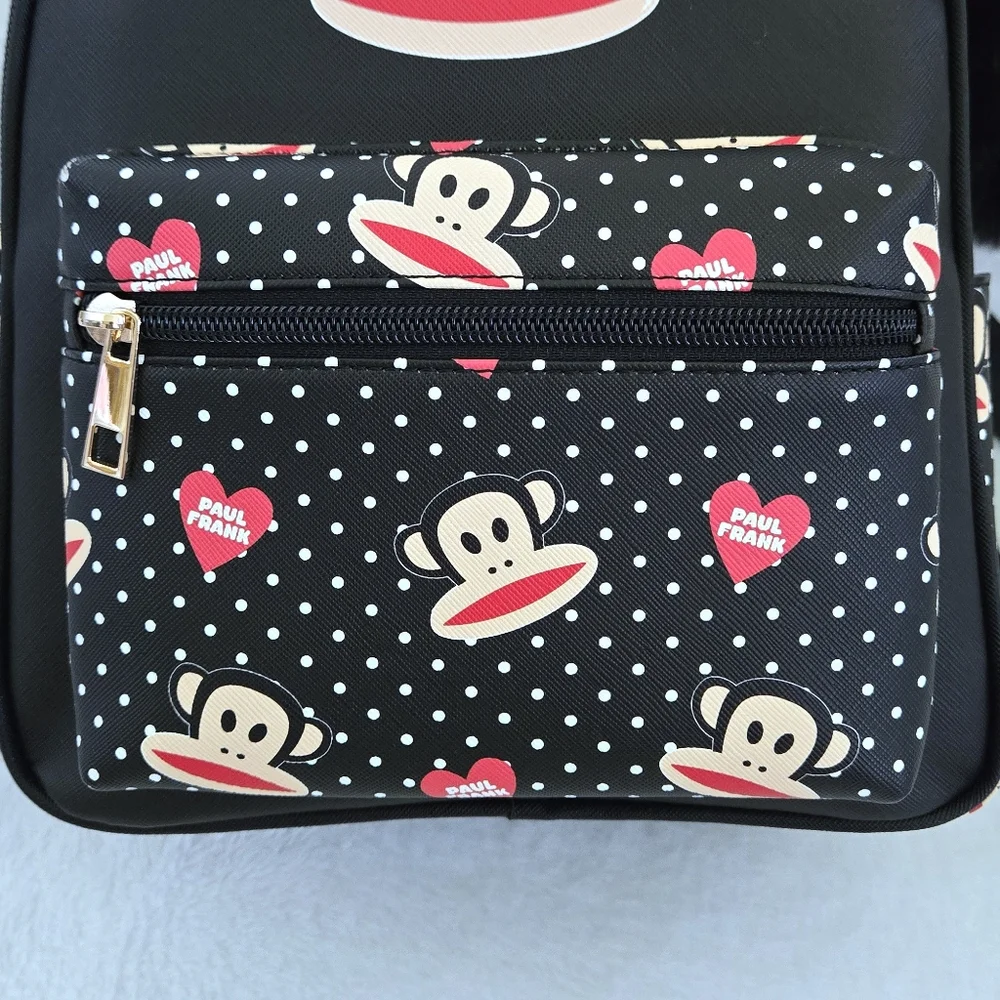 Paul Frank🐵 Backpack🎒 with Furry Pompom Bag Charm - NWT